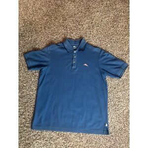 Tommy Bahama Supima Cotton Blue Polo Shirt Men's Medium Marlin Logo